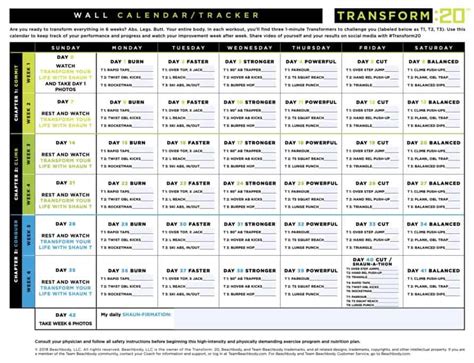 Transformation 20 Calendar